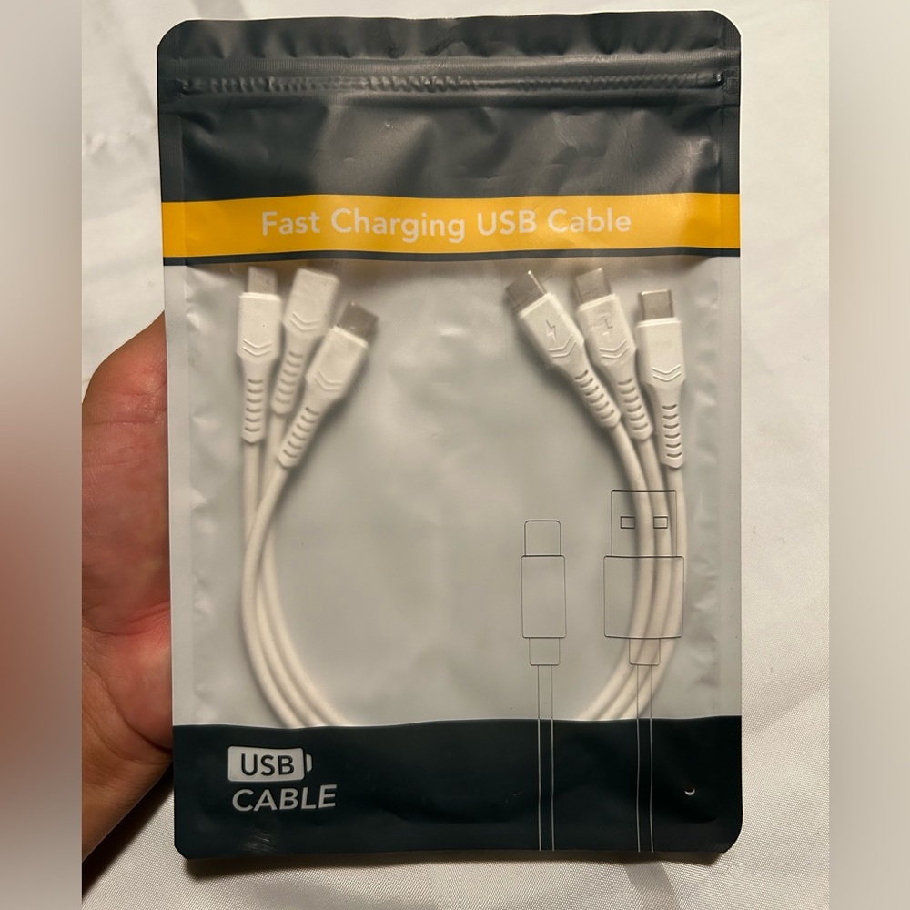 USB Cable Type C ToC 1 Foot 3 Pack White USB C Cable